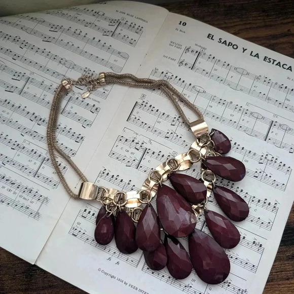 Elegant Burgundy Aldo Statement Necklace ⭐host pick ⭐ - Picture 3 of 9
